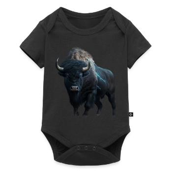 Bison black buffalo with lightning and thunder strong - Baby Premium short-sleeve bodysuit - black - Front