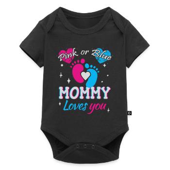 Rosa oder Blau, Mama liebt dich - Baby Premium Kurzarmbody - Schwarz - Vorne