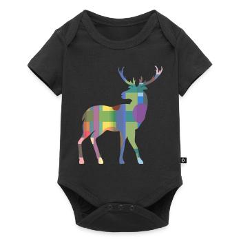 Hirsch - Baby Premium Kurzarmbody - Schwarz - Vorne