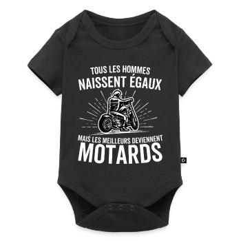 Les Meilleurs Deviennent Motards Motocycliste - Body à manches courtes Premium Bébé - noir - Devant