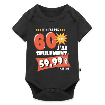 60 ans anniversaire humour 60e anniversaire - Body à manches courtes Premium Bébé - noir - Devant