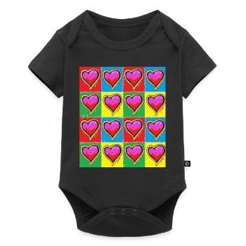 Subway Graffiti Hearts - Baby Premium short-sleeve bodysuit - black - Front