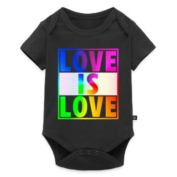 Chemise LGBT Love is Love - Célébrez la diversité - Body à manches courtes Premium Bébé - noir - Devant