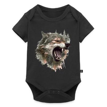 Wolf Wolf Head Scratch Marks Claws Wild Forest Hunter - Body à manches courtes Premium Bébé - noir - Devant
