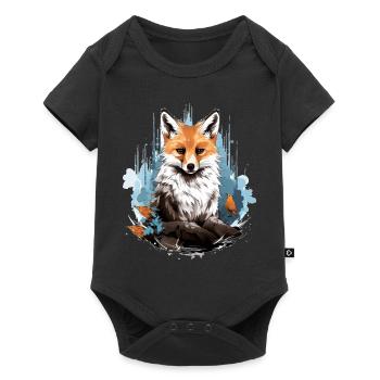 Fuchs - Baby Premium Kurzarmbody - Schwarz - Vorne