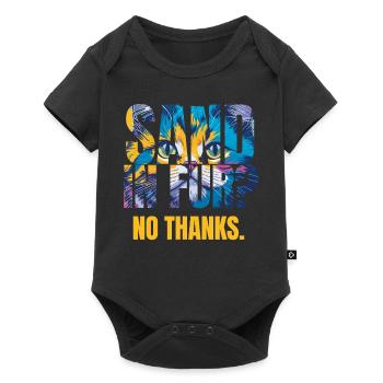 Farbenfrohes Splash Art Katzendesign - Baby Premium Kurzarmbody - Schwarz - Vorne