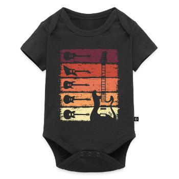 Guitar Retro Electric Guitar Guitarist - Baby Premium short-sleeve bodysuit - black - Front