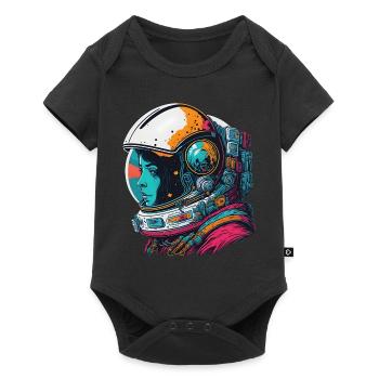 Abstract astronaut in space - Baby Premium short-sleeve bodysuit - black - Front