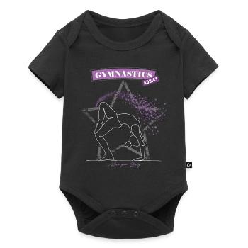 Turnen Sport Süchtig Gym Akrobatik Geschenk - Baby Premium Kurzarmbody - Schwarz - Vorne