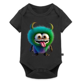 Happy Halloween cute monster tongue out scary fun - Baby Premium short-sleeve bodysuit - black - Front