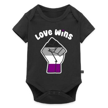 Love Wins Asexual Pride Fist Design for Equality - Baby Premium short-sleeve bodysuit - black - Front