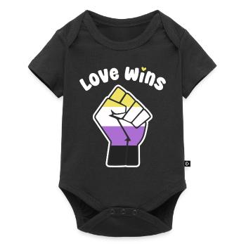 Liebe gewinnt nichtbinär Stolz Faust für Equality - Baby Premium Kurzarmbody - Schwarz - Vorne