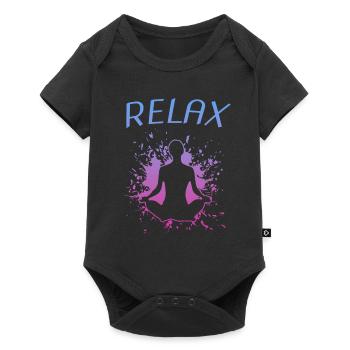 Relax Yoga Namaste - Baby Premium Kurzarmbody - Schwarz - Vorne