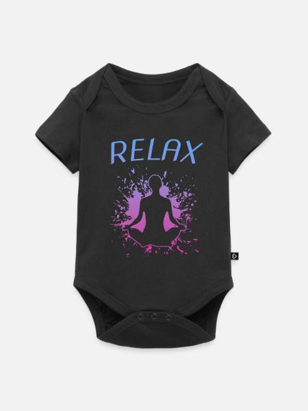 Relax Yoga Namaste - Baby Premium Kurzarmbody - Schwarz