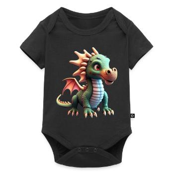 cute little baby dragon funny - Baby Premium short-sleeve bodysuit - black - Front
