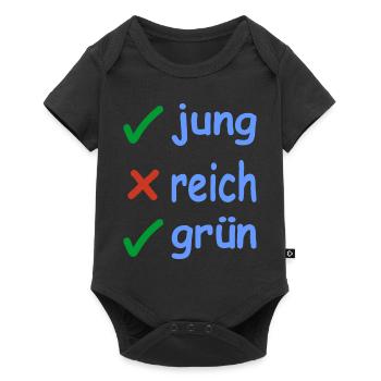jung reich grün Version 2 - Baby Premium Kurzarmbody - Schwarz - Vorne
