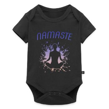 namaste - Baby Premium Kurzarmbody - Schwarz - Vorne