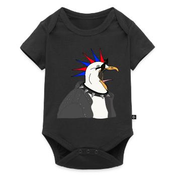 Punk Seagull Veste en cuir Lunettes de soleil - Body à manches courtes Premium Bébé - noir - Devant