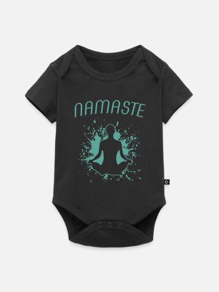 namaste yoga - Baby Premium Kurzarmbody - Schwarz