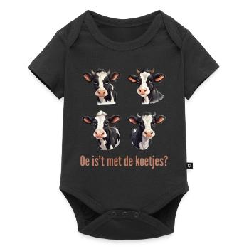 Ach, was hat es mit dem Smalltalk auf sich? Dialekthemden Kühe - Baby Premium Kurzarmbody - Schwarz - Vorne