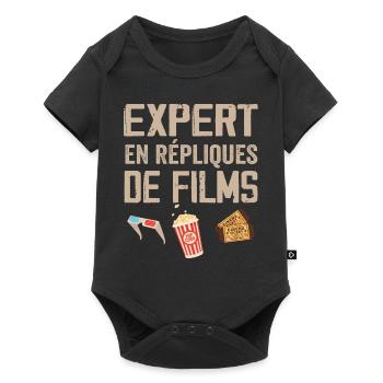 Expert en répliques de films cadeau humour cinéma - Body à manches courtes Premium Bébé - noir - Devant