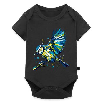 Blaumeise Polygon bunt - Baby Premium Kurzarmbody - Schwarz - Vorne