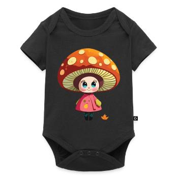 fille aux champignons - Body à manches courtes Premium Bébé - noir - Devant
