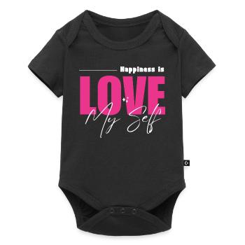 Le bonheur, c’est l’amour de soi - Body à manches courtes Premium Bébé - noir - Devant