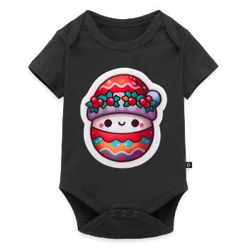 Merry Christmas Owl - Baby Premium short-sleeve bodysuit - black - Front