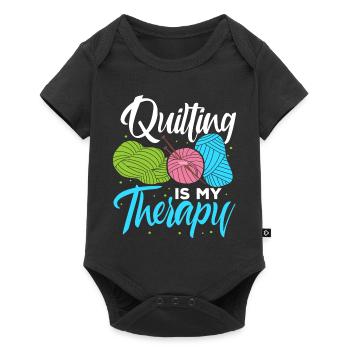 La courtepointe est ma thérapie - Quilting Expert - Body à manches courtes Premium Bébé - noir - Devant
