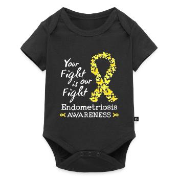 Votre combat est notre combat contre l’endométriose - Body à manches courtes Premium Bébé - noir - Devant