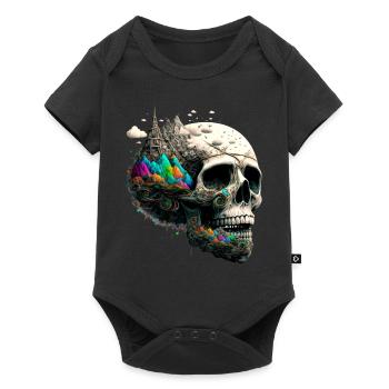 Colorful Skull - Baby Premium short-sleeve bodysuit - black - Front
