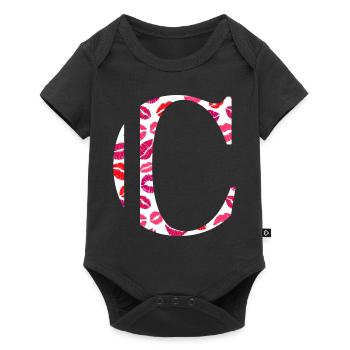 Lettre c bisous - Body à manches courtes Premium Bébé - noir - Devant