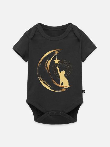 Cat Moon Star Cat Lover - Baby Premium short-sleeve bodysuit - black