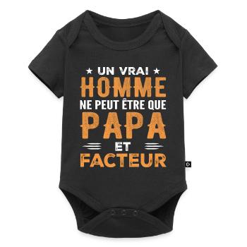 Ein echter Mann ist nur ein Vater und Postbote - Baby Premium Kurzarmbody - Schwarz - Vorne