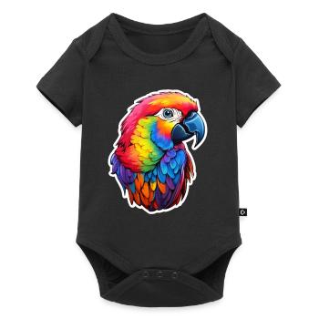Parrot colorful - Baby Premium short-sleeve bodysuit - black - Front