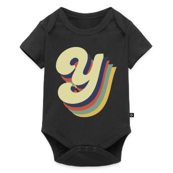 Retro Y Letter - Baby Premium short-sleeve bodysuit - black - Front