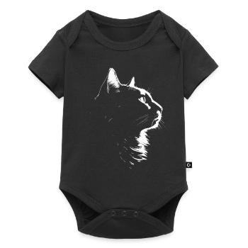 Cat, Cat Motif - Baby Premium short-sleeve bodysuit - black - Front