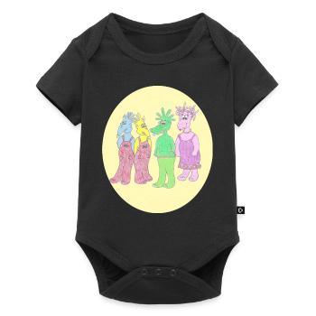Space Belly Buttons Fan Artikel Shirt Becher Body - Baby Premium Kurzarmbody - Schwarz - Vorne