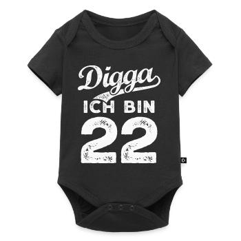 Digga Ich Bin 22 Jahre 22. Geburtstag - Baby Premium Kurzarmbody - Schwarz - Vorne
