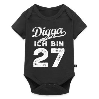 Digga Ich Bin 27 Jahre 27. Geburtstag - Baby Premium Kurzarmbody - Schwarz - Vorne