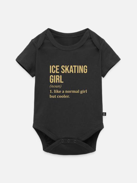 Eislaufen - Baby Premium Kurzarmbody - Schwarz