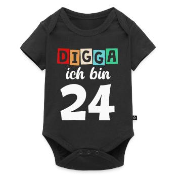 Digga Ich Bin 24 Jahre 24. Geburtstag - Baby Premium Kurzarmbody - Schwarz - Vorne