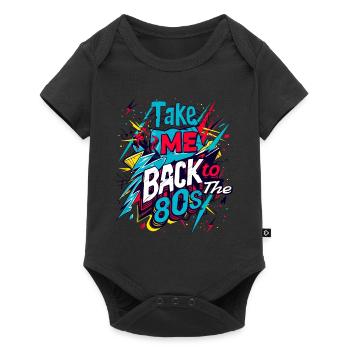 80s 80s Music Colorful Party Carnival Costume - Baby Premium short-sleeve bodysuit - black - Front