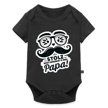 Father's Day Mustache - Baby Premium short-sleeve bodysuit - black - Front
