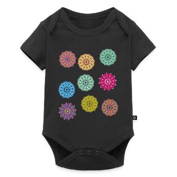 Amöbenmuster - Baby Premium Kurzarmbody - Schwarz - Vorne