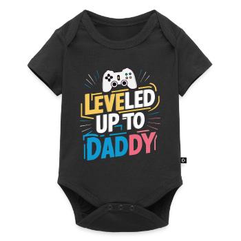 Leveled up to daddy - Baby Premium short-sleeve bodysuit - black - Front