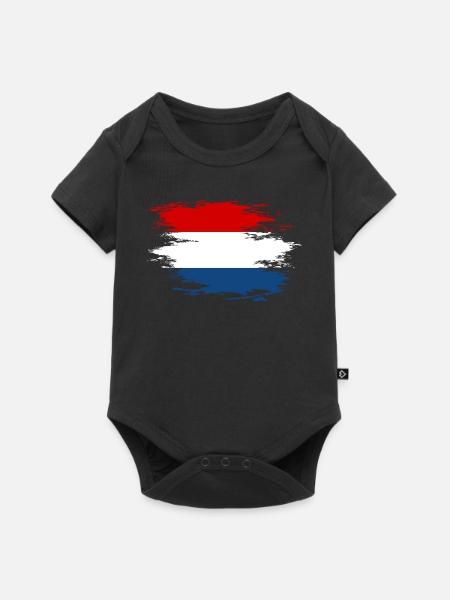 Holland Flagge used Design - Baby Premium Kurzarmbody - Schwarz