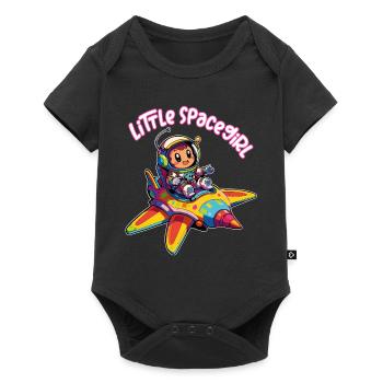 Petite astronaute de l’espace dans un vaisseau spatial coloré - Body à manches courtes Premium Bébé - noir - Devant