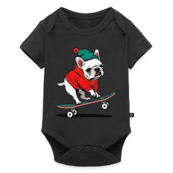 Carlin de patin - Body à manches courtes Premium Bébé - noir - Devant